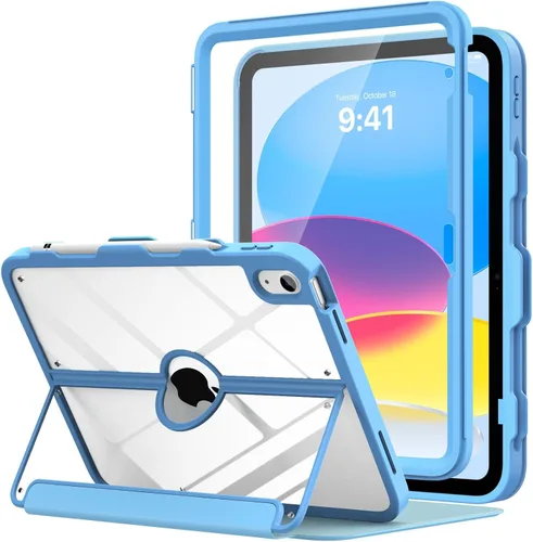 Vista 22 de MoKo Funda para iPad (A16) de 11ª/10ª generación con soporte para lápices A-Azul marino