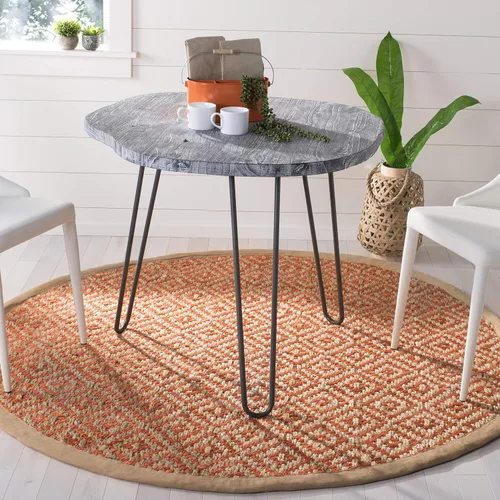 Vista 29 de SAFAVIEH Natural Fiber Collection - Alfombra decorativa, 2.3 x 4 pies, azul tropical y natural, yute bohemio con borlas de diamante, hecho a mano