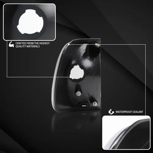 Vista 4 de Autozensation Compatible con Ford Expedition 1997-2002, Ford F150 1997-2003, luces de esquina negras