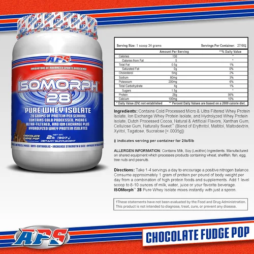 Vista 2 de APS Nutrition Isomorph 28 Proteína en polvo, chocolate dulce de azúcar, 2 libras Supports Lean Muscle Growth, Enhances Recovery, 28g Protein Per