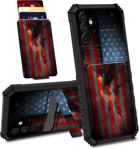 Vista 19 de Funda para Samsung Galaxy A13 5G con ranura desmontable para tarjetero, función atril, doble capa, resistente, a prueba de golpes, funda oculta