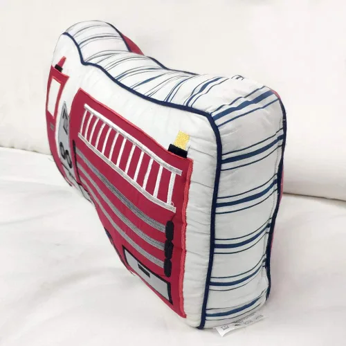 Vista 7 de Brandream Almohada decorativa de algodón para niños, diseño de camión de bomberos, sofá, cama, sala de estar, dormitorio de niños