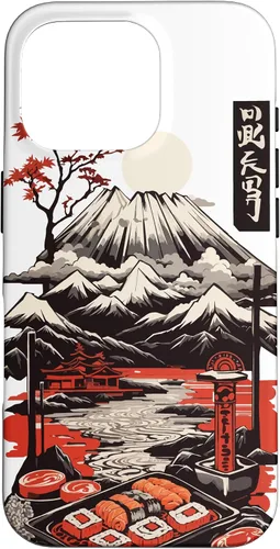 Vista 20 de Aesthetic Sushi Design Vintage Colour Woodcut Ukiyo-E Style Case for iPhone 16