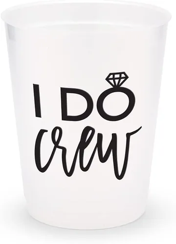 Vista 4 de WEDDINGSTAR Vasos personalizados de plástico esmerilado para fiestas, Aloha Beaches - Juego de 8