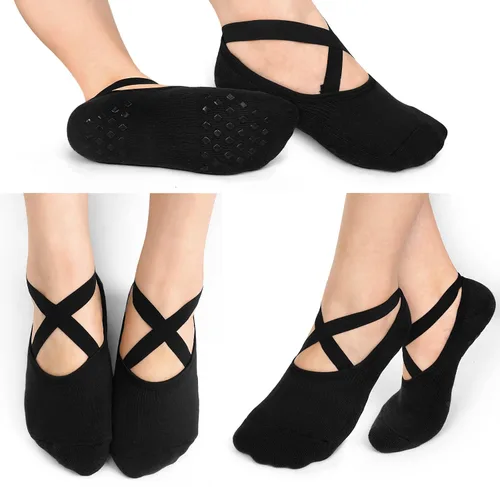 Vista 2 de Diu Life Calcetines de yoga con agarre para mujer, antideslizantes, pilates, entrenamiento, barra pura, ballet, danza, hospital