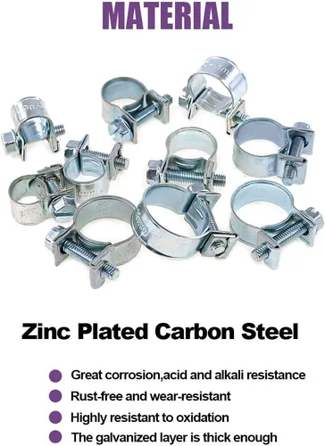 Vista 3 de Swpeet Kit surtido de 120 piezas de 10 tamaños chapado en zinc, mini línea de inyección de combustible, estilo de línea de inyección, perfecto