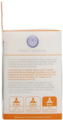 Vista 4 de Prince Lionheart Paquete de 2 pezones de silicona, flujo rápido