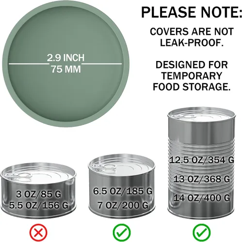 Vista 2 de Paquete de 2 tapas para latas de comida para mascotas, (12.5-14 onzas), sin BPA, fundas de silicona para latas de comida para gatos y perros