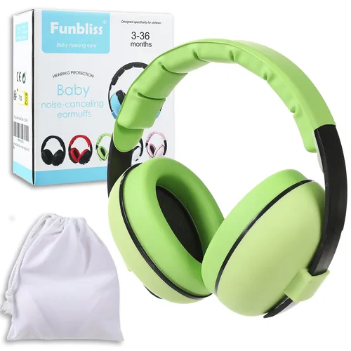Vista 17 de Funbliss Auriculares de protección auditiva para bebés, color blanco y negro Blanco/Negro
