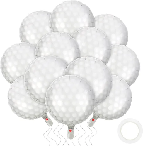 Vista 9 de Durony 12 piezas, 46 cm, globos de voleibol, decoraciones temáticas de voleibol para fiestas, globos de Mylar de aluminio, globos de voleibol