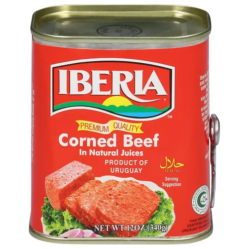 Vista 2 de Iberia Carne de res en conserva, 12 oz, carne en conserva de calidad premium con jugos naturales, Halal