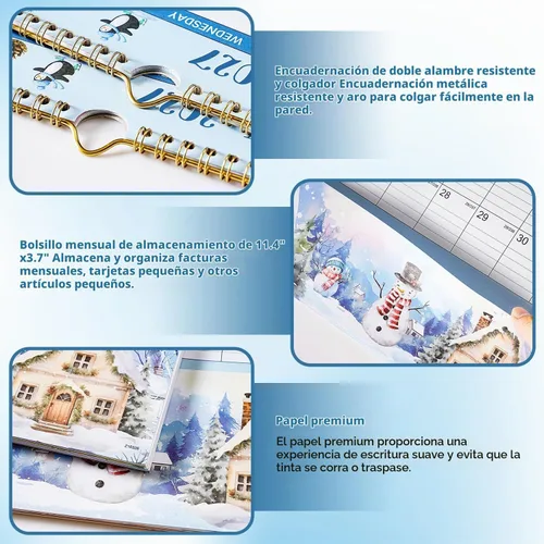 Vista 4 de Calendario de pared 2027 - 11.4 x 14.5 pulgadas, 12 meses desde enero