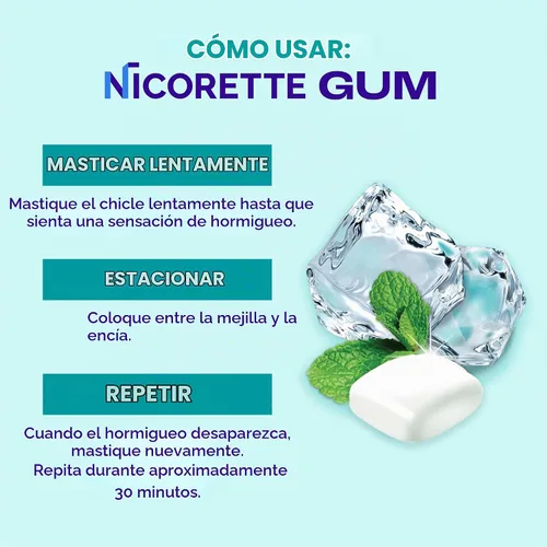 Vista 9 de Nicorette 4 mg de goma de mascar de nicotina para ayudar a dejar de fumar con el programa de apoyo conductual - Ayuda para dejar de fumar con sabor