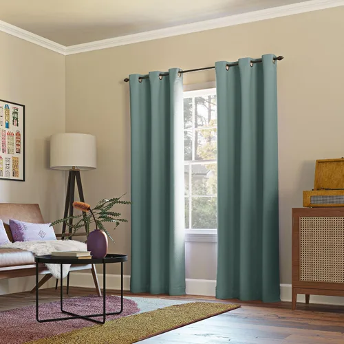 Vista 52 de Sun Zero Easton Panel de Cortina Opaca con Ojales de Ahorro de Energía, 40" x 63", Gris, Gris Raíz = {'valor': "['Gris']"}
