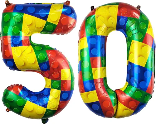 Vista 22 de Globo grande de 32 pulgadas de bloque de construcción número 0 globo grande