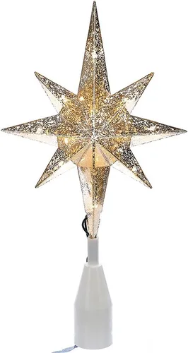 Vista 2 de Kurt Adler UL 10 Luz Dorado Estrella de Belén Adorno para Árbol