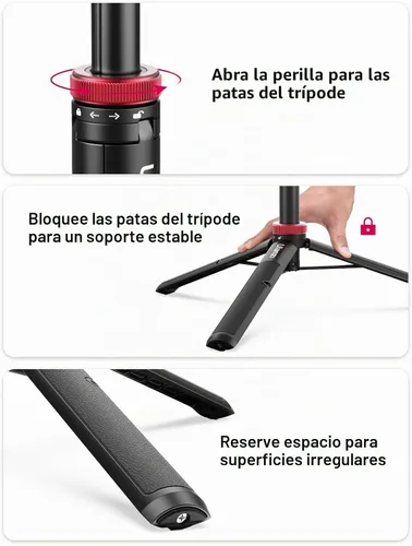 Vista 4 de Trípode autofoto extensible de 57 pulgadas para cámaras de acción - ULANZI Go Quick II Trípode de palo para cámara de acción de liberación rápida