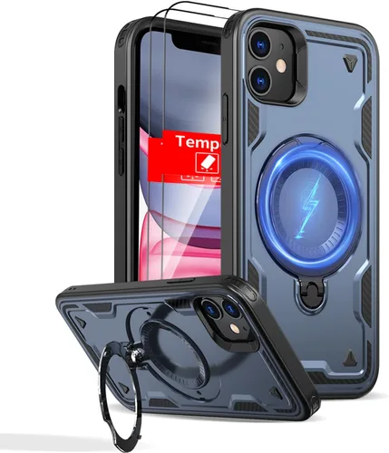 Vista 194 de Funda magnética para Google Pixel 9 Pro XL compatible con cargador inalámbrico MagSafe, para Pixel 9 Pro XL con soporte de 360° + 2 protectores