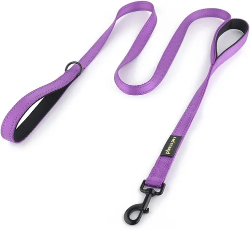 Vista 22 de Plutus Pet Correa de perro de doble asa, 4 pies de largo, para perros medianos y grandes Beige