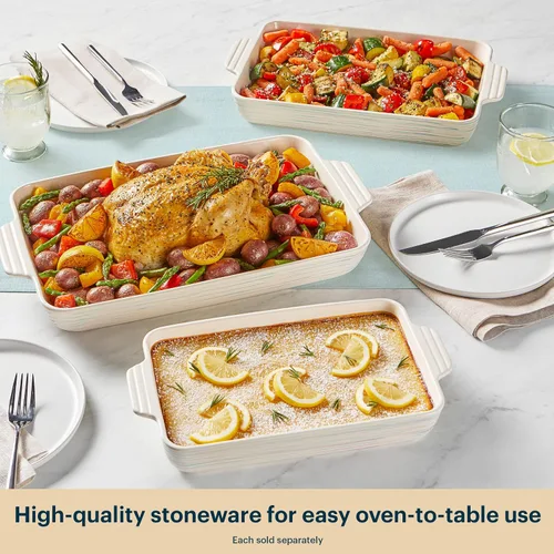 Vista 6 de Pyrex Plato rectangular de cerámica para hornear de 2 cuartos