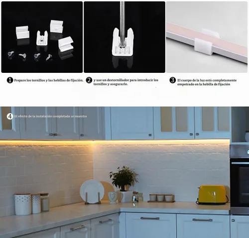 Vista 9 de Tira de luces LED con sensor de movimiento COB, luces de tira LED de neón con sensor de movimiento USB de 5 V, tira de luz LED impermeable de 6.56