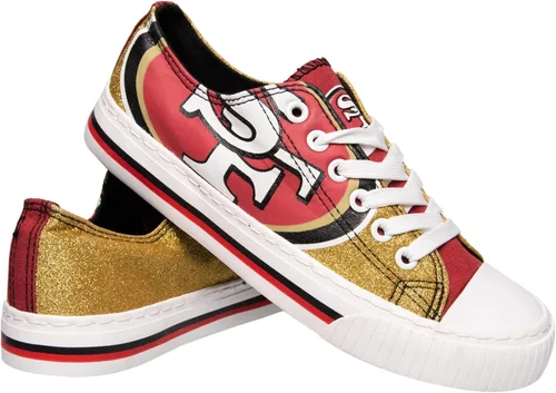 Vista 43 de FOCO Womens NFL Team Logo Ladies Fashion Glitter Low Top Canvas Sneakers Shoes