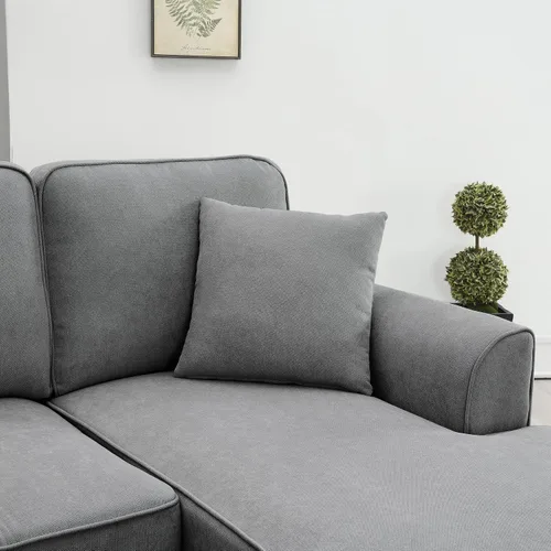 Vista 123 de Quarte Sofá seccional en forma de U, sofá modular con dos asientos individuales, dos sillas, combinación de bricolaje, tela de hilo en bucle Beige/5