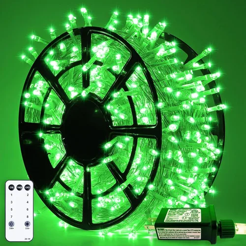 Vista 63 de JMEXSUSS - Tira de 100 luces led para interiores, 8 modos, enchufables, parpadeantes, 33 pies, luces navideñas para exteriores, a prueba de agua