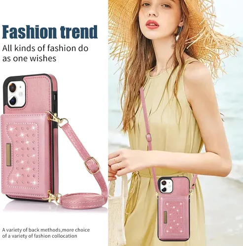 Vista 7 de Asuwish Funda de teléfono para iPhone 11 6.1 con protector de pantalla de vidrio templado y soporte de ranura para tarjetas de cuero brillante