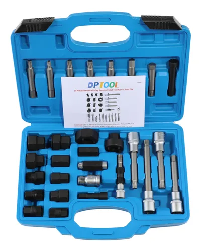 Vista 7 de DPTOOL Kit de herramientas de extracción de polea de alternador de 14 FreeWheeling - Juego de herramientas de polea para Opel Buick Cadillac