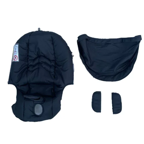 Vista 2 de Kits de cambio de cojín de asiento, ropa, sombrilla, toldo para cochecito compatible con asiento de automóvil y cochecito Doona (negro)