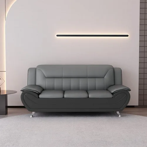 Vista 3 de Container Furniture Direct Silla y sofá de piel sintética de estilo moderno con reposabrazos extra cómodos, ideal para sala de estar, dormitorio u