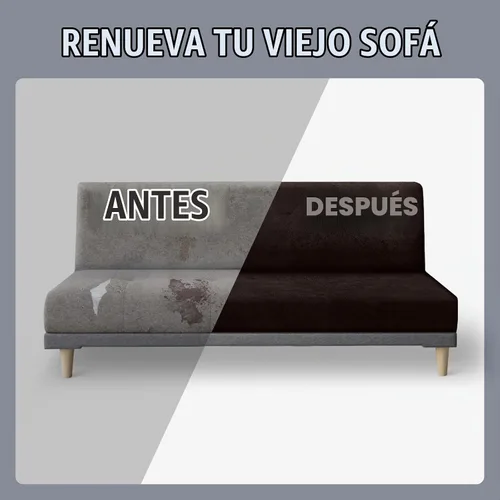 Vista 5 de molasofa - Funda elástica para futón de aspecto de cuero, cubierta para sofá sin brazos, protector de muebles con parte inferior elástica, funda