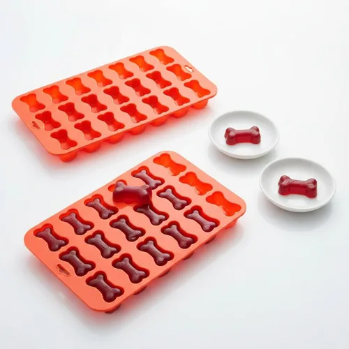 Vista 5 de Paquete de 2 moldes de silicona para huesos de perro, mini molde reutilizable para golosinas caseras para perros, chocolate, dulces, gomitas