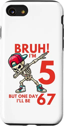 Vista 18 de Bruh I'm 5 But One-Day I'll Be 67 Retro 5th Birthday Kids Case for iPhone 17
