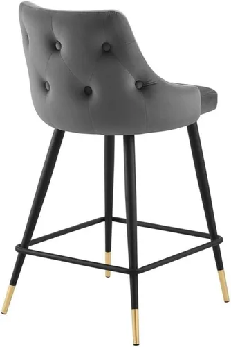 Vista 5 de Modway Adorn Performance - Taburete de terciopelo para mostrador, color gris