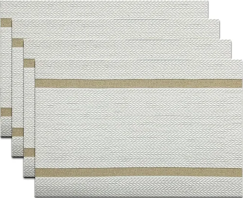 Vista 60 de Manteles individuales de vinilo resistentes al calor, lavables, fáciles de limpiar, manteles individuales de plástico para cocina, mesa de comedor