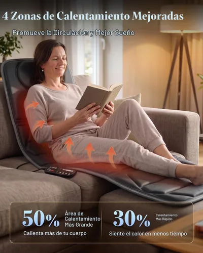 Vista 10 de Full Body Massage Mat with Heat, 2026 Upgraded 66.5" Massage Pad Gray