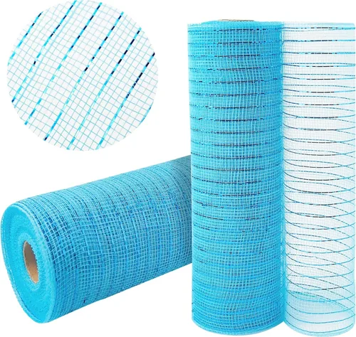 Vista 17 de 2 rollos de cinta de malla verde manzana decorativa de 10 pulgadas x 30 pies, rollos de malla de poli verde lima para suministros de corona DIY
