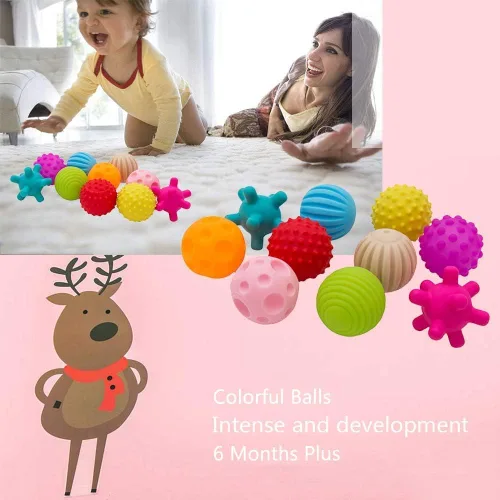 Vista 7 de Pelotas sensoriales para bebés y niños, juguetes Montessori suaves para bebés de 6 a 12 meses, juguetes sensoriales para bebés y niños pequeños