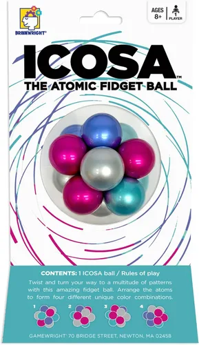 Vista 4 de Brainwright - Icosa Ice - The Atomic Fidget Ball. Twist, Turn, Fidget! (Pack of 4)