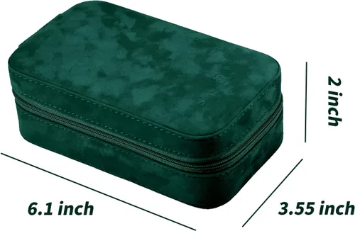 Vista 4 de SANQIANWAN Joyero de lujo para mujer, organizador portátil de viaje para anillos, aretes, collar, regalo para bodas, damas de honor, mujeres