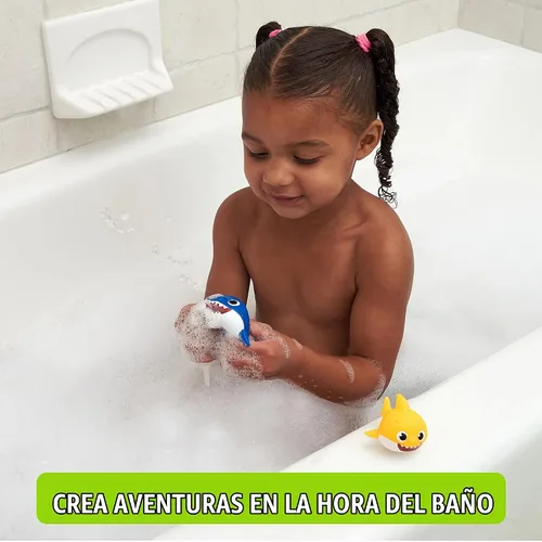 Vista 2 de Pinkfong Baby Shark - Squirters de baño, paquete de 2, Baby & Daddy Shark