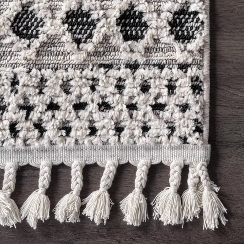 Vista 7 de nuLOOM Talula - Alfombra decorativa con borlas y textura suave, 3 x 5, beige
