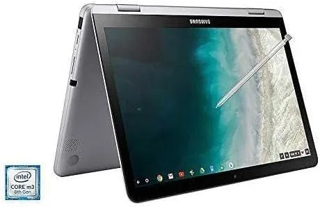Vista 7 de Samsung - Plus Chromebook 2 en 1 con pantalla táctil de 12,2" - Intel Celeron - Memoria de 4 GB - Memoria flash eMMC de 32 GB - Stealth Silver