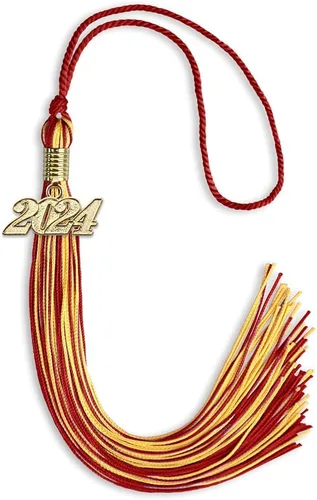Vista 306 de Endea Graduation - Borla de doble color mixto con fecha dorada (negro/dorado antiguo, 2021)