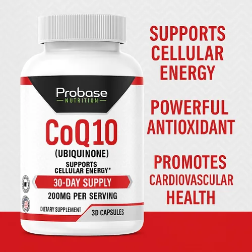 Vista 3 de Probase Nutrition CoQ10 (Ubiquinona) 30 cápsulas de suministro para 30 días