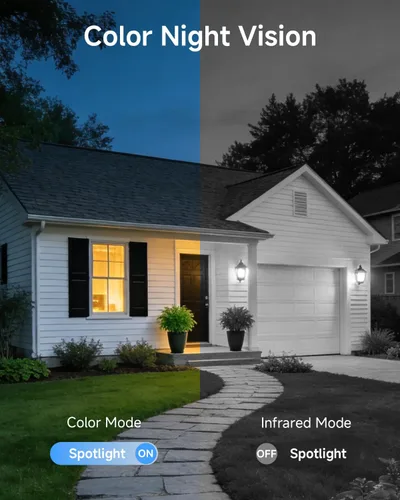 Vista 8 de Noorio 2K 4MP Solar Security Camera, 2.4/5G WiFi, Color Night Vision, SB400