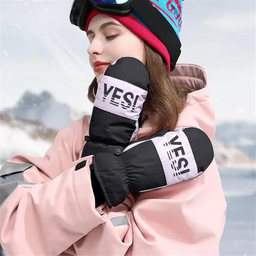 Vista 5 de Aniywn Guantes de esquí impermeables para invierno, guantes térmicos de invierno para hombres y mujeres, guantes de nieve para clima frío