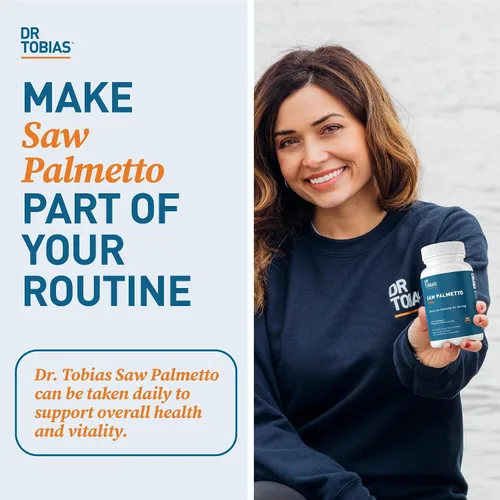 Vista 7 de Dr. Tobias Suplemento de Saw Palmetto, apoya la salud urinaria, el equilibrio hormonal, la salud de la próstata y la vitalidad del cabello, Saw
